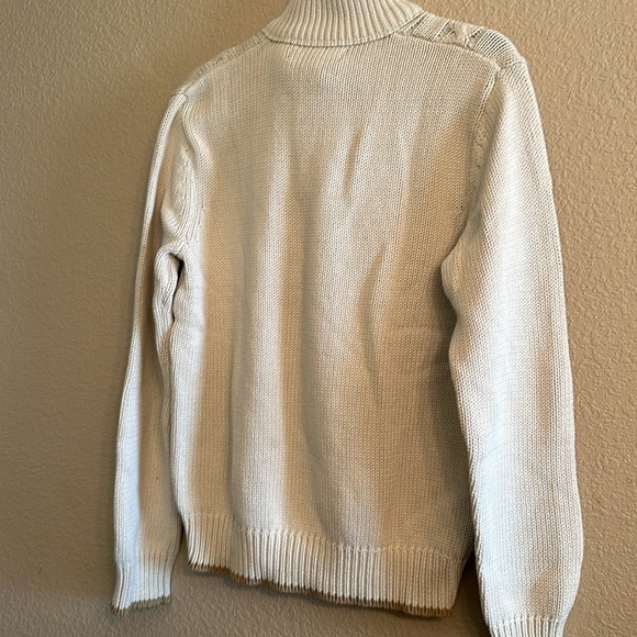 EUC Eddie Bauer size M men’s sweater button knit beige long sleeve - Picture 6 of 6